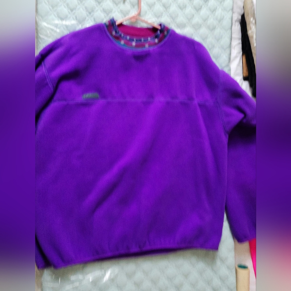 Columbia fleece ski shirt, XL, purple